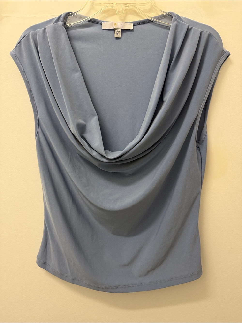 iris Slate Blue Cowl Neck Sleeveless Camisole